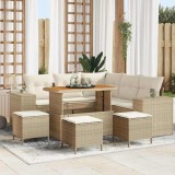 VidaXL Set de canapele pentru grădină 9 pcs Bej, crem 110 x 55 x 71 cm