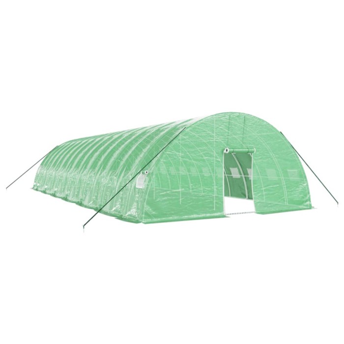Sera cu cadru din otel, verde, 84 m&sup2;, 14x6x2,85 m