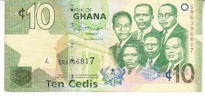 M1 - Bancnota foarte veche - Ghana - 10 cedis - 2013 foto
