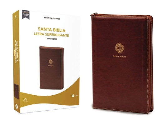 Rvr60 Santa Biblia Letra Supergigante, Leathersoft, Caf