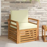 vidaXL Canapea de exterior Lemn de acacia solid și poliester natural 3436355