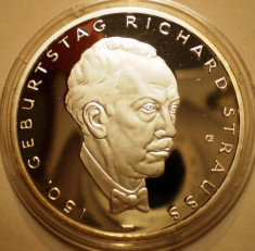 A.774 GERMANIA RICHARD STRAUSS 10 EURO 2014 D PROOF ARGINT .625/16g foto