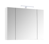 Cumpara ieftin Dulap baie cu oglinda Celine, PAL, iluminare led, 90 cm, 2 usi, 3 rafturi, soft close, alb