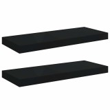 Cumpara ieftin Rafturi de perete suspendate, 2 buc., negru, 60x23,5x3,8 cm MDF
