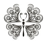 Cumpara ieftin Sticker decorativ Fluture, Negru, 60 cm, 1155ST, animale si pasari, Oem