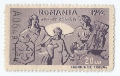 |Romania, Lot 901 cu 1 timbru fiscal de ajutor, 1942, MH foto