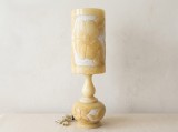 Veioza masiva alabastru Art Deco Floral, Italia, vintage