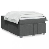 vidaXL Pat box spring cu saltea, gri &icirc;nchis, 120x190 cm, textil 3285457