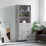 VidaXL Dulap &icirc;nalt, gri sonoma, 69,5x34x180 cm, lemn compozit