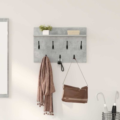 vidaXL Răcător de paltoane montat pe perete Gri beton 60 x 40 x 12 cm 874430 foto