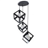 Lustra Forma Cub, STRUKTUR Cluster, 3xE27, Negru, Metal, Alessandro DESIGN