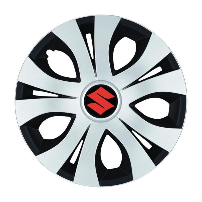 Set 4 Capace Roti Top Gri-Negru R17, Compatibil Cu Suzuki