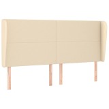 Cumpara ieftin Tablie de pat cu aripioare, crem, 163x23x118/128 cm, textil