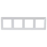Rama Legrand Valena Life 754004, 4 posturi, alb, pentru priza / intrerupator