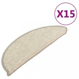 vidaXL Covorașe scări autoadezive, 15 buc., argintiu, 56x17x3cm