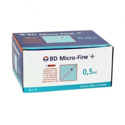 Seringă și ac de insulină BD Micro-fine 0,5ml 29G 0,33x12,7mm 100 buc foto