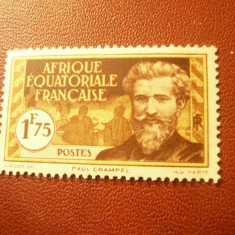 Timbru Africa Ec. Franceza 1937 - Personalitati val. 1,75 fr