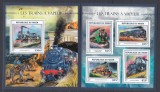 Niger 2016 - LOCOMOTIVE cu ABURI - BL + KB - MNH