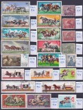 Lot filatelic Cai, Hipism, Curse de Galop &amp; Trăsuri de Epocă / Ungaria, Polonia, URSS - A991