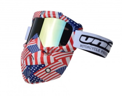 Ochelari motocross/atv/enduro Unit, model masca, culoare rama USA, lentila oglin... Cod Produs: MX_NEW AB3610222 foto