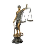 Justitia-statueta din bronz cu soclu din marmura TBE-88