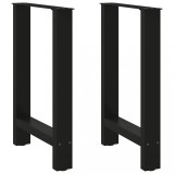 VidaXL Picioare masă de sufragerie negre, 2 buc., 50x(72-73) cm, oțel