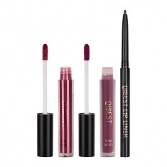 Set 3 in 1 Ruj Lichid Mat & Lip Gloss & Creion Contur Buze Qibest #09