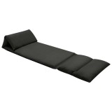 Scaun Podea Pliabil Negru Microfibra vidaXL, Reglabil, 216x56x9 cm, Relaxare Interior/Exterior, Compact si Durabil