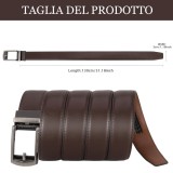 Cumpara ieftin Set 2 Curele Barbati Halinuia, Catarama Automata Ratchet, Piele PU, 30mm, Negru si Maro