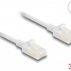 Cablu de retea RJ45 Cat.6A UTP pentru uz industrial Slim 3m Alb, Delock 80361