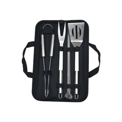 Set 7 Ustensile pentru Gratar, Cyrax, din Otel Inoxidabil, Geanta Oxford, Argintiu foto
