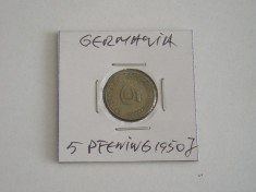 C50 - Moneda foarte veche - Germania - 5 pfennig - 1950 litera J