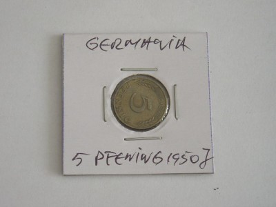 C50 - Moneda foarte veche - Germania - 5 pfennig - 1950 litera J foto