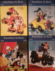 Benin 2008 desene animate,Disney, Mickey si Minnie Mouse 4v nestampilata foto