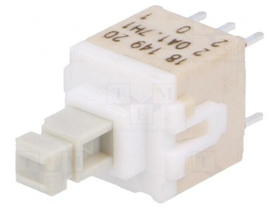 Comutator Tastatură DPDT Alb 0.1A 32VDC foto