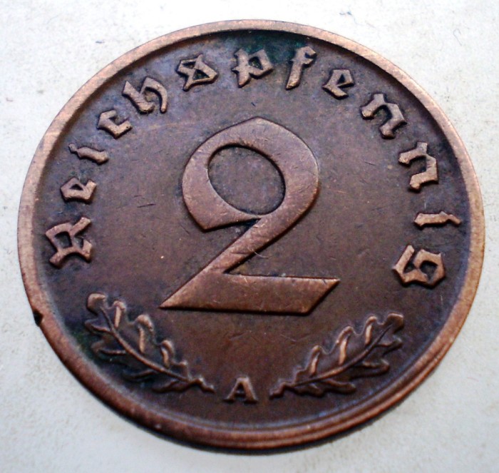 2.995 GERMANIA 2 REICHSPFENNIG 1937 A