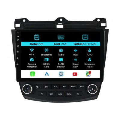 Navigatie Dedicata Honda Accord VII (2003 - 2008), 10Inch, 6Gb Ram, 128Gb Stocare, Carplay foto