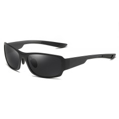 Ochelari de soare rectangulari barbati Techsuit, negru gri, MM108 foto