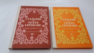 Culegere de texte literare CLASELE 5 - 8 vol.1 +2 - 1983 RM1 foto