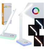 Lampa de birou pliabila LED USB cu iluminare de fundal colorata