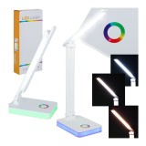 Lampa de birou pliabila LED USB cu iluminare de fundal colorata