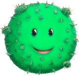 Cumpara ieftin Sticker decorativ Floare Cactus, Verde, 62 cm, 8030ST, Oem