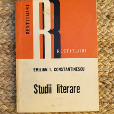 Studii literare- Emilian I. Constantinescu