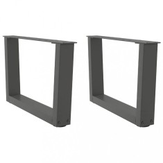 vidaXL Picioare pentru măsuță de cafea &icirc;n formă de V, 2 buc., antracit, 50x(30-31,3) cm, oțel 4012610