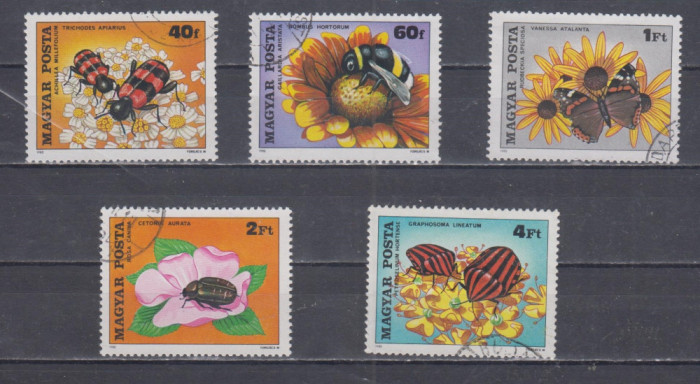 A12 S3 6 - Timbre foarte vechi - Ungaria - insecte