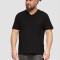 Tricou barbati big sizes cu decolteu in V, cu logo si croiala Regular fit, Negru, 2XL