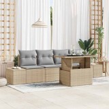Cumpara ieftin Set de canapele pentru grădină Manual 5 pcs bej și gri deschis