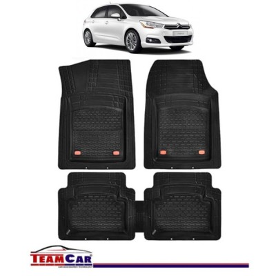 Covorase Auto TeamCar&amp;reg; Tip Tavita Compatibile Citroen C4 II (2010-2020) Negru Material Rezistent foto