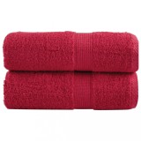 Prosoape de baie premium SOLUND, 2 buc., roșii, 30x30 cm, 600 g/m&sup2;