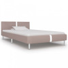 Cadru de pat, cappuccino, 90 x 200 cm, piele ecologică, Cires, Dublu, Cu polite semirotunde, vidaXL